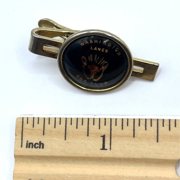 Vintage Washington Lanes 300 Club Tie Clip Pin Gold-Tone Bowling Memorabilia A37 - Picture 4 of 5